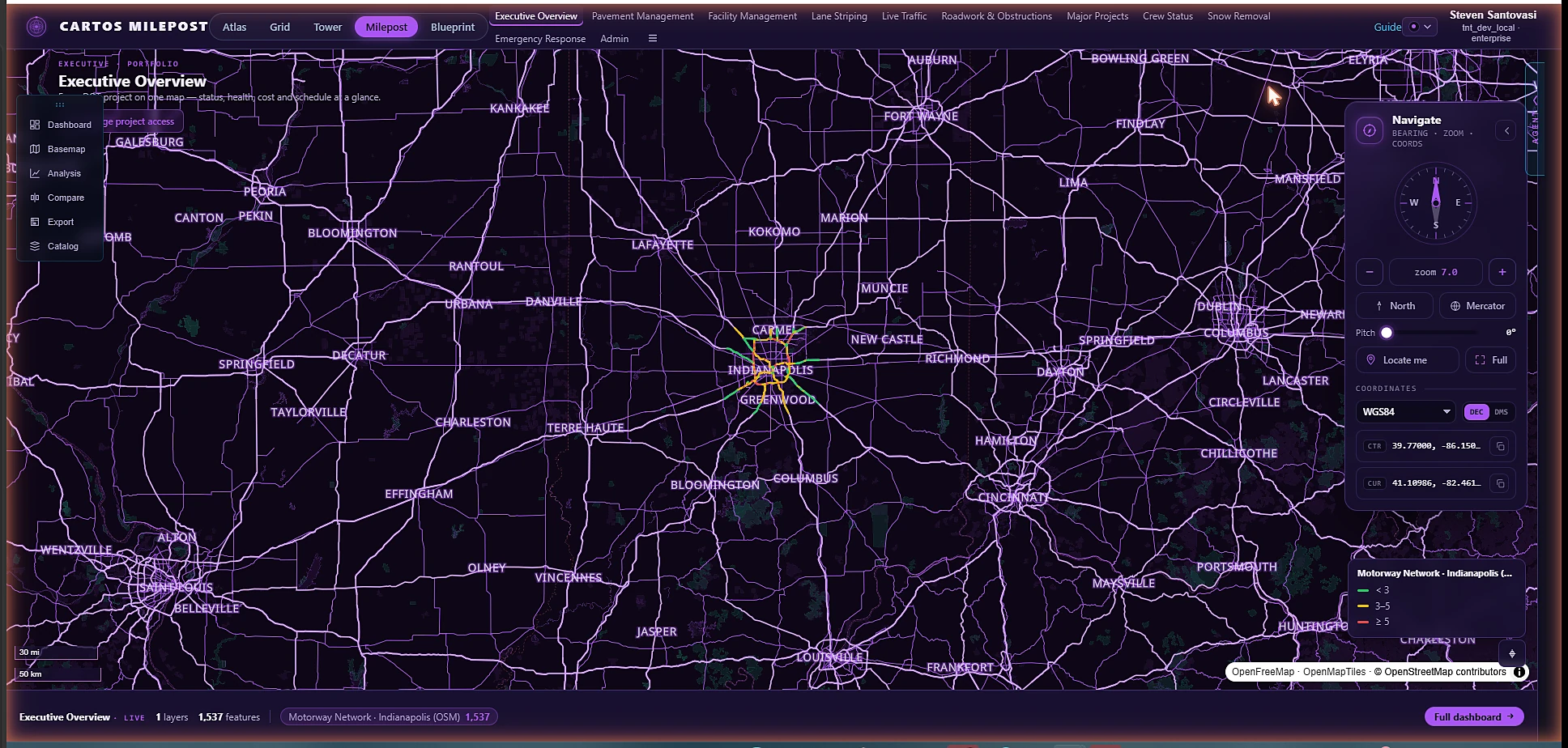 Cartos Milepost — Transportation · DOT edition